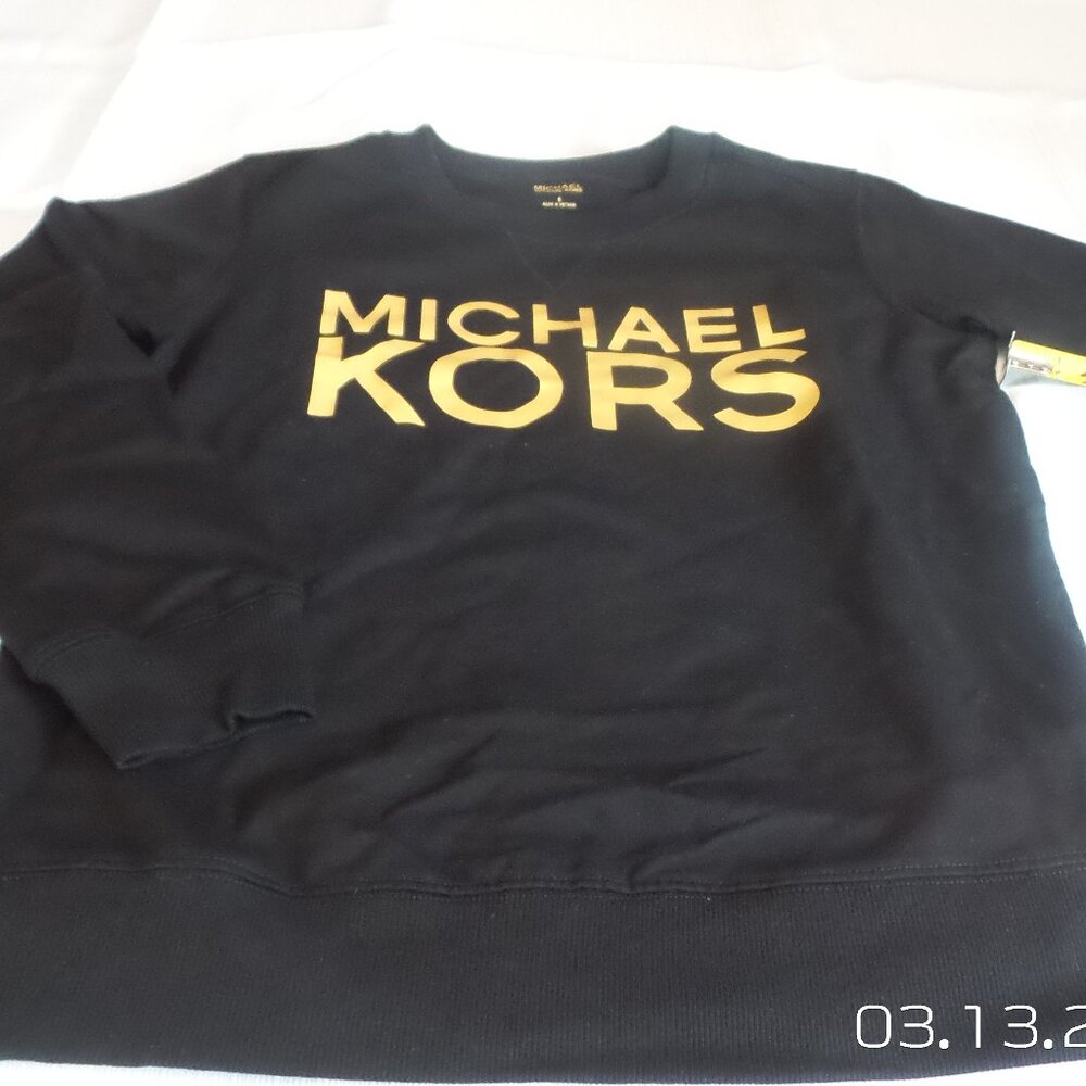 Womens MICHAEL KORS Black Sweatshirt Size Small Like NEW